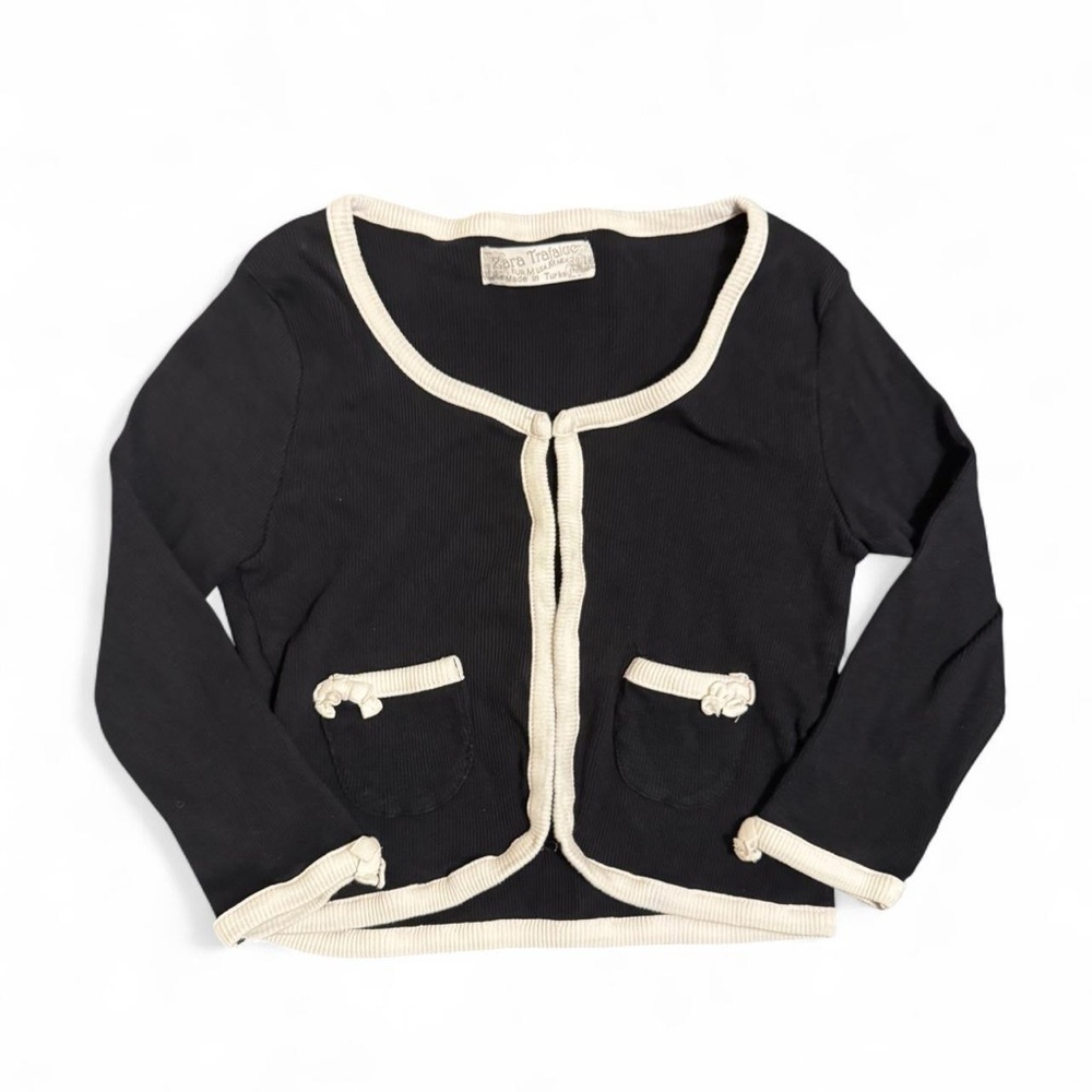 Women’s Zara Navy Blue White 
Casual Business Long Sleeve Medium